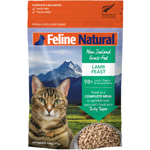Feline Natural Freeze-Dried Lamb Cat Food - 11 oz | Front Image of Lamb Feast 11oz