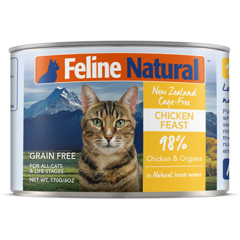 Feline Natural Chicken Feast Canned Cat Food | Front Image of Chicken Feast 6oz