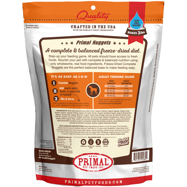Primal freeze dried food sale