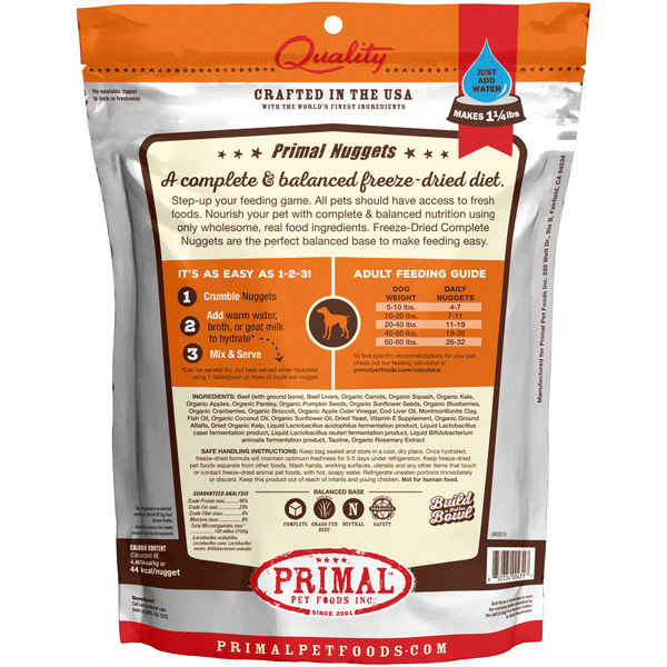 Primal Freeze Dried Beef Formula Dog Food HEALTHY SPOT
