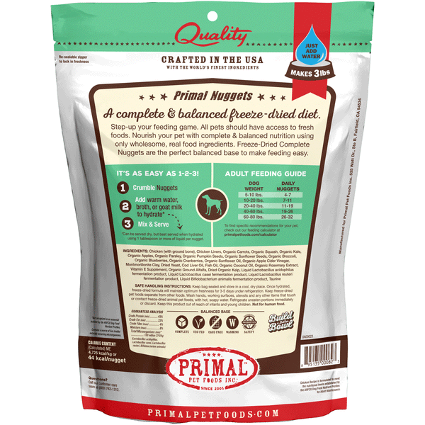 Primal freeze 2025 dried chicken