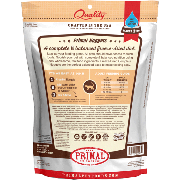 Primal dehydrated outlet cat food