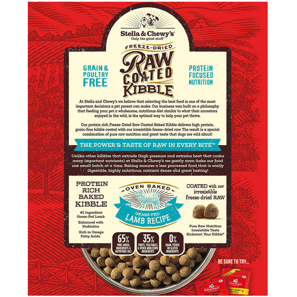 Stella Chewy s Raw Coated Grass Fed Lamb Dog Kibble HEALTHY SPOT