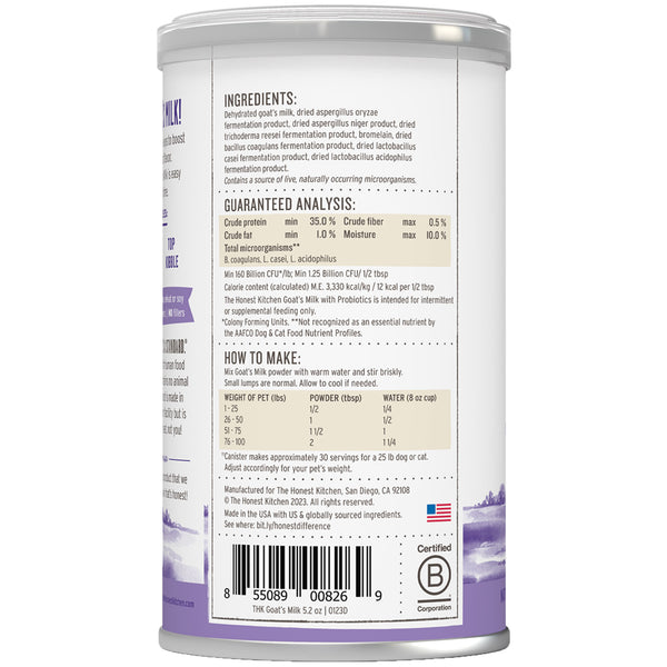 The Honest Kitchen Daily Booster Goat s Milk Dog and Cat Supplement HEALTHY SPOT