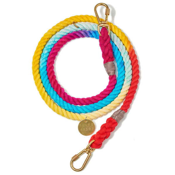 Found My Animal Rainbow Adjustable 7 FT Rope Lead | HEALTHY SPOT