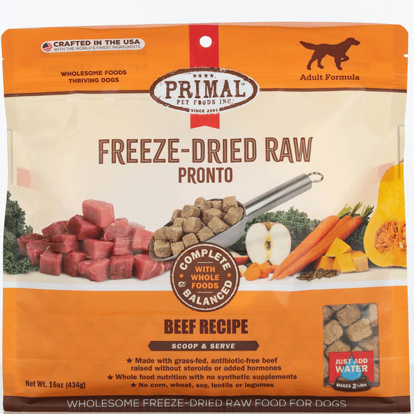 Primal beef dog food outlet