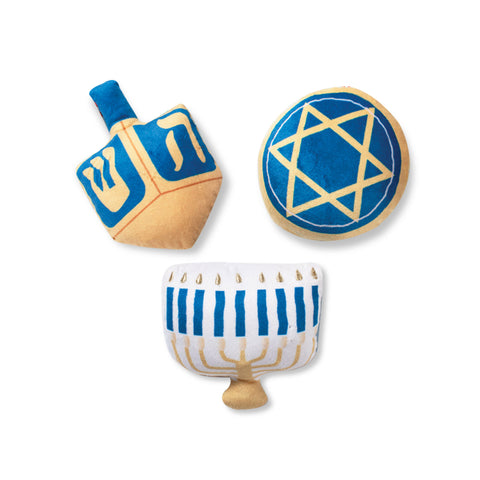 Fringe Studio | Happy Hanukkah Mini Dog Toy 3-pack | Main Image