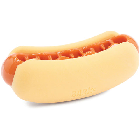 Front Image of Rubber Hot Dog Dog Toy