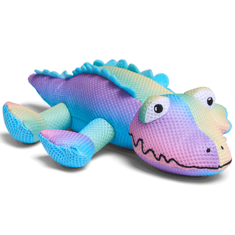 Canada Pooch Chill Seeker Crocodile Dog Toy | Front Image of Multicolored Plush Crocodile