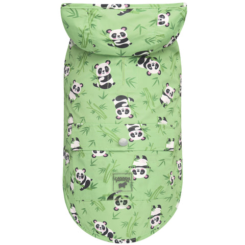 Canada Pooch Pick Me Poncho - Pandas | Front Image of Panda Raincoat