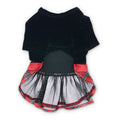 Dogo Pet Fashions Velvet Plaid Dress - Black & Red | Back Image of Red and Black Pet Dress