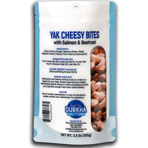 Back Image of Packaged Yak Cheesy Bites with Salmon