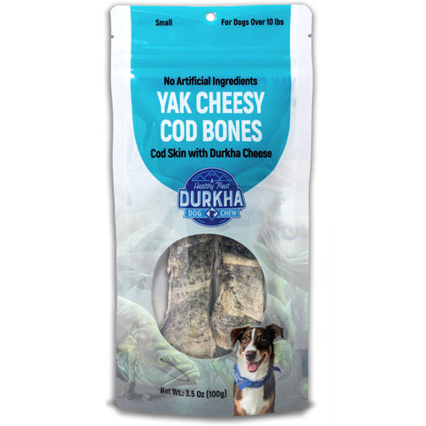 Front Image of Packaged Yak Cheesy Cod Bones