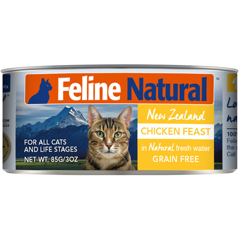 Feline Natural Chicken Feast Canned Cat Food | Front Image of Chicken Feast 3oz