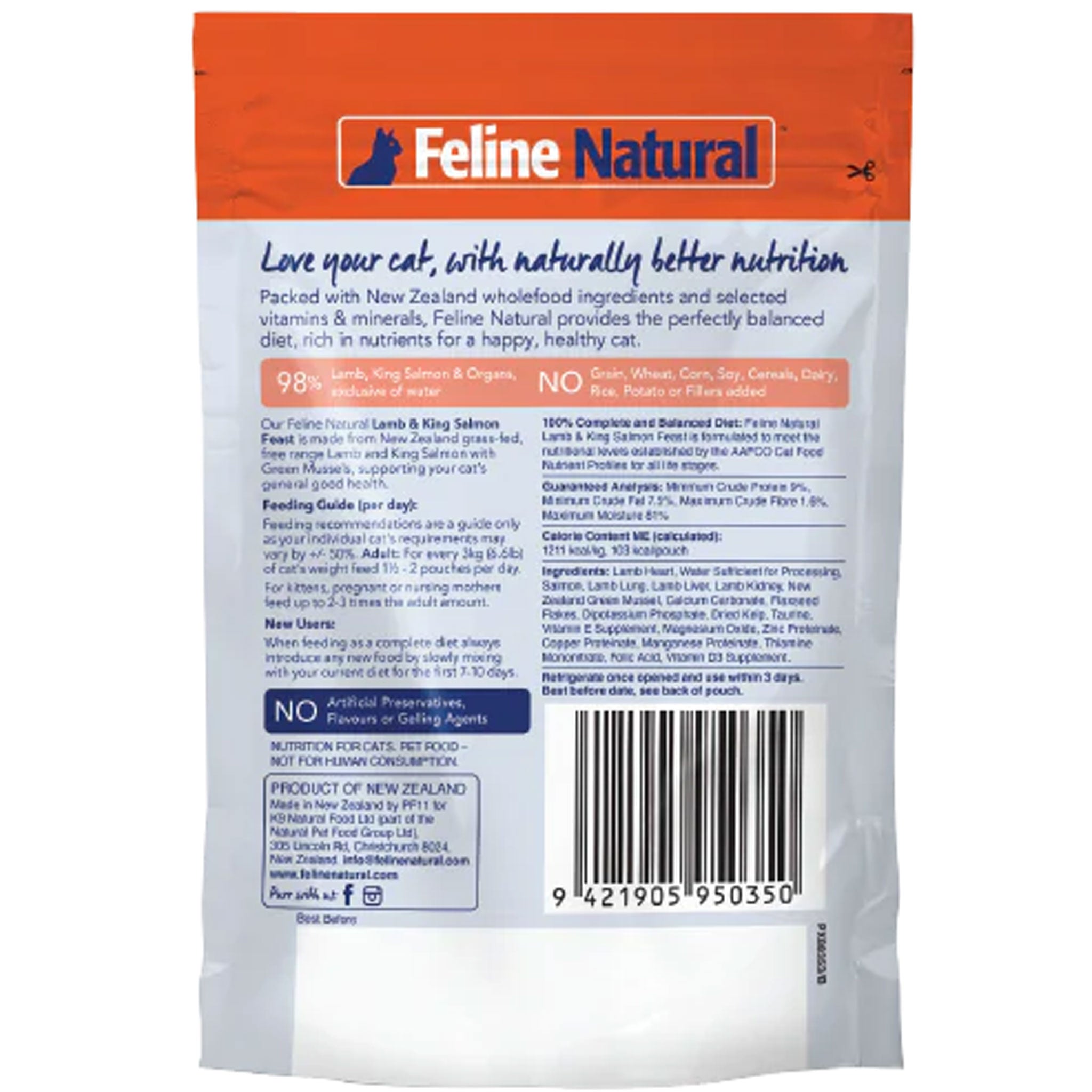 Cat food nutrition label online