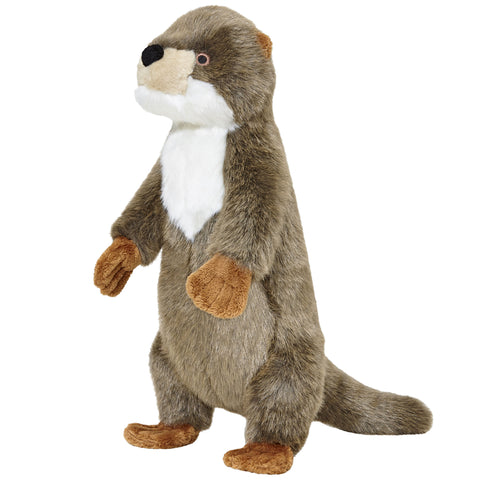 Plush toy otter on a white background