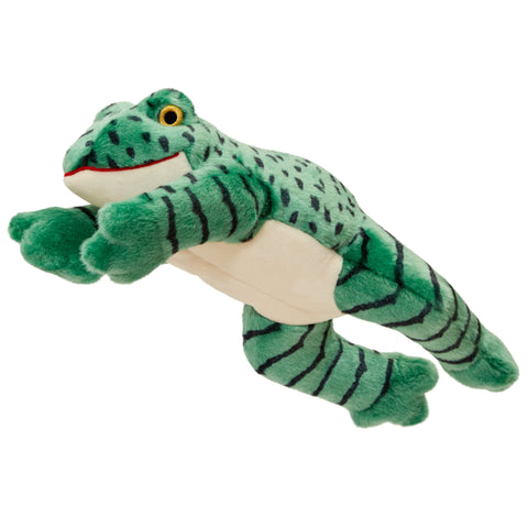 Front Image of Plush Green Frog Dog Toy