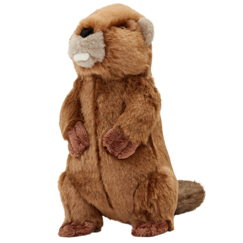 Side Image of Brown Plush Beaver Dog Toy