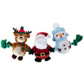 Fringe Christmas Crew Dog Toys | Front Image of Reindeer, Santa and Snowman on a Rope
