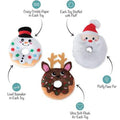 Fringe Hole Lot of Fun Dog Toys | Front Image of Plush Christmas Themed Donuts