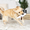 Fringe I'm Melting Dog Toy | Lifestyle Image of Dog with Plush Snowman