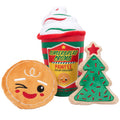 Fuzzyard Gingercrumb Pawfee & Cookies Dog Toys - 3 Pack | Front Image of Coffee and Cookie Themed Plush Toys