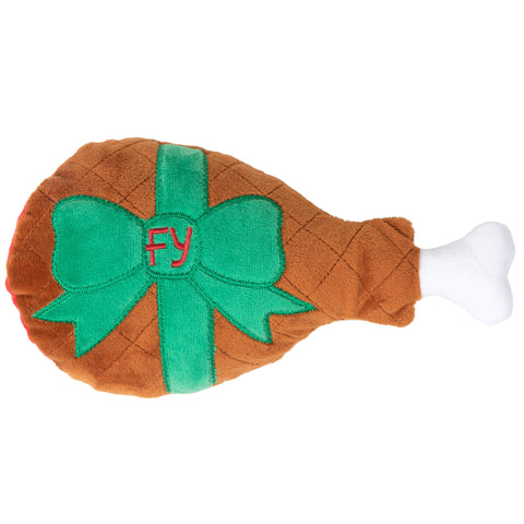 Fuzzyard Jolly Festive Ham Dog Toy | Back Image of Plush Holiday Ham