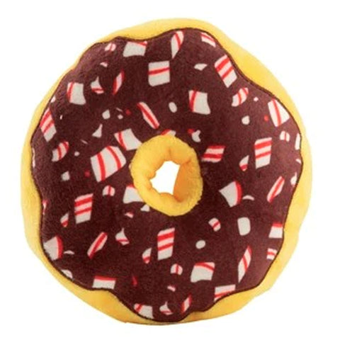 Haute Diggity Dog Puppermint Donut Dog Toy | Front Image of Plush Peppermint Donut