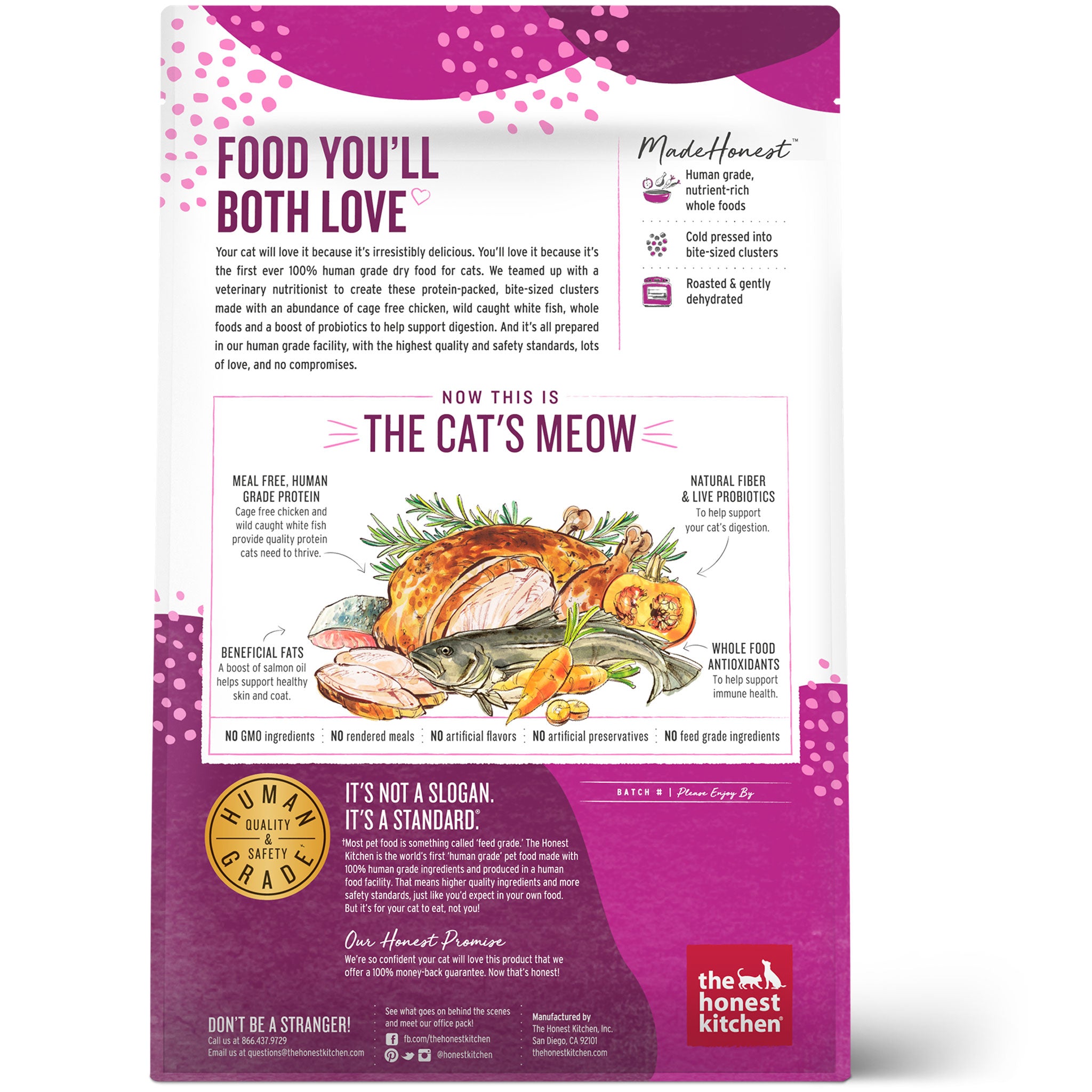 Honest Kitchen Grain Free Clusters Chicken Whitefish Dry Cat