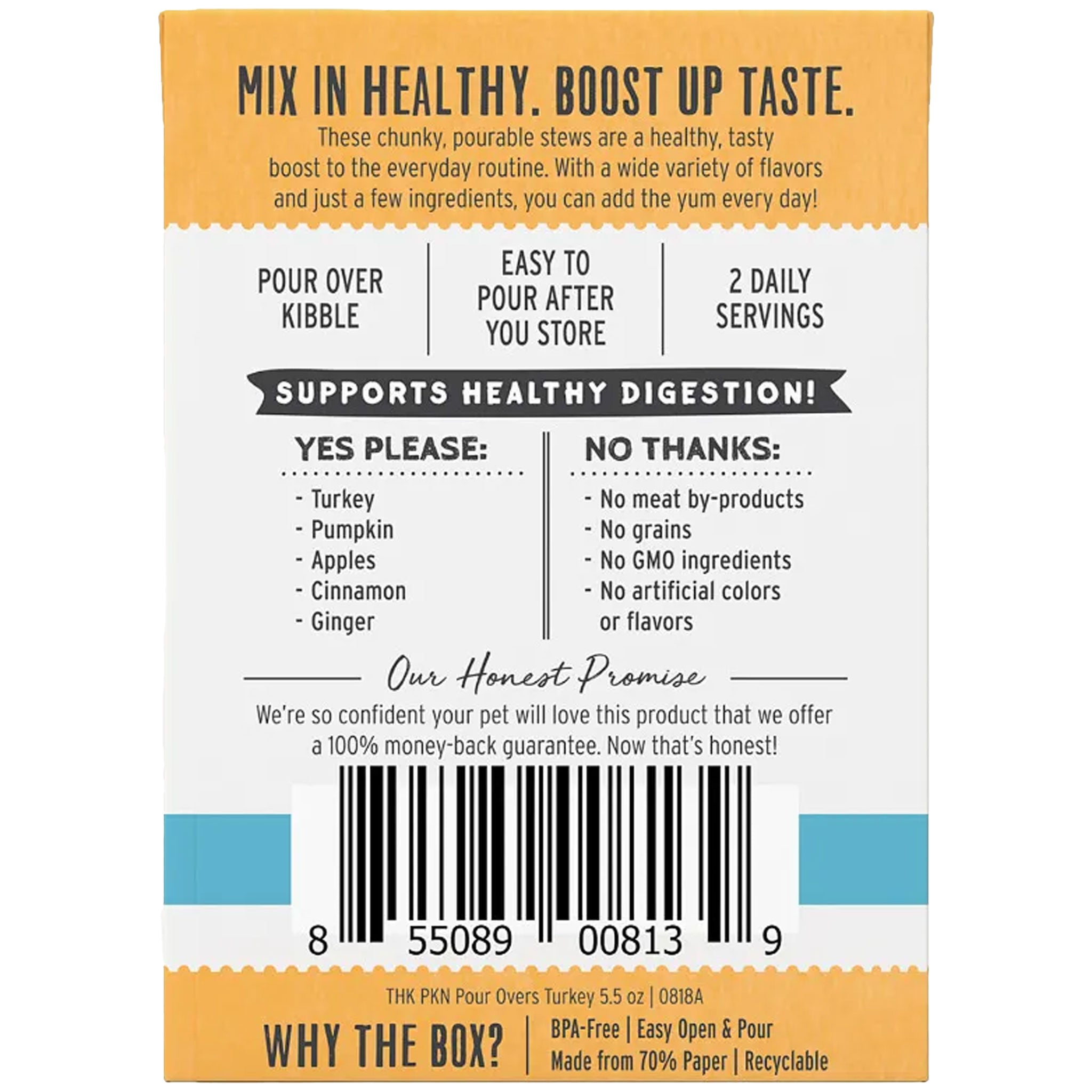 Honest Kitchen Pour Over Stews Turkey Pumpkin Dog Food HEALTHY SPOT