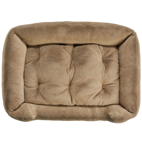 Jax & Bones Lounge Bed - Cashmere Fawn | Front Image of Brown Dog Bed