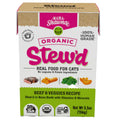 Mama Shawna Organic Stew'd Cat Beef & Veggies 5.5 oz | Front Image of Beef and Veggie Cat Recipe