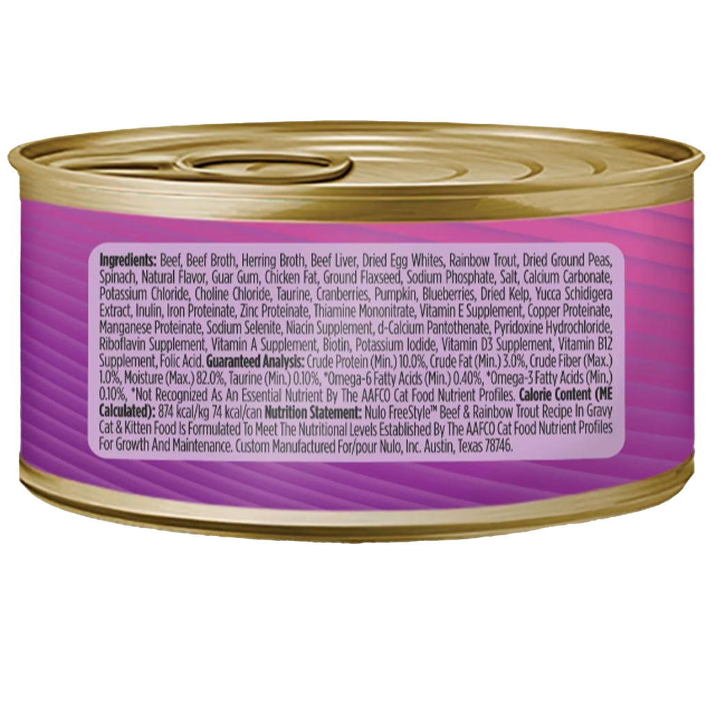Nulo Freestyle Beef & Rainbow Trout Wet Canned Cat Food HEALTHY SPOT