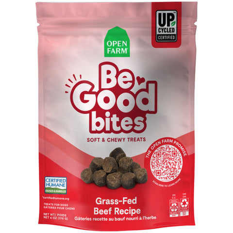 Open Farm Be Good Bites Dog Beef 6 oz | Front Image of Be Good Bites Beef Recipe