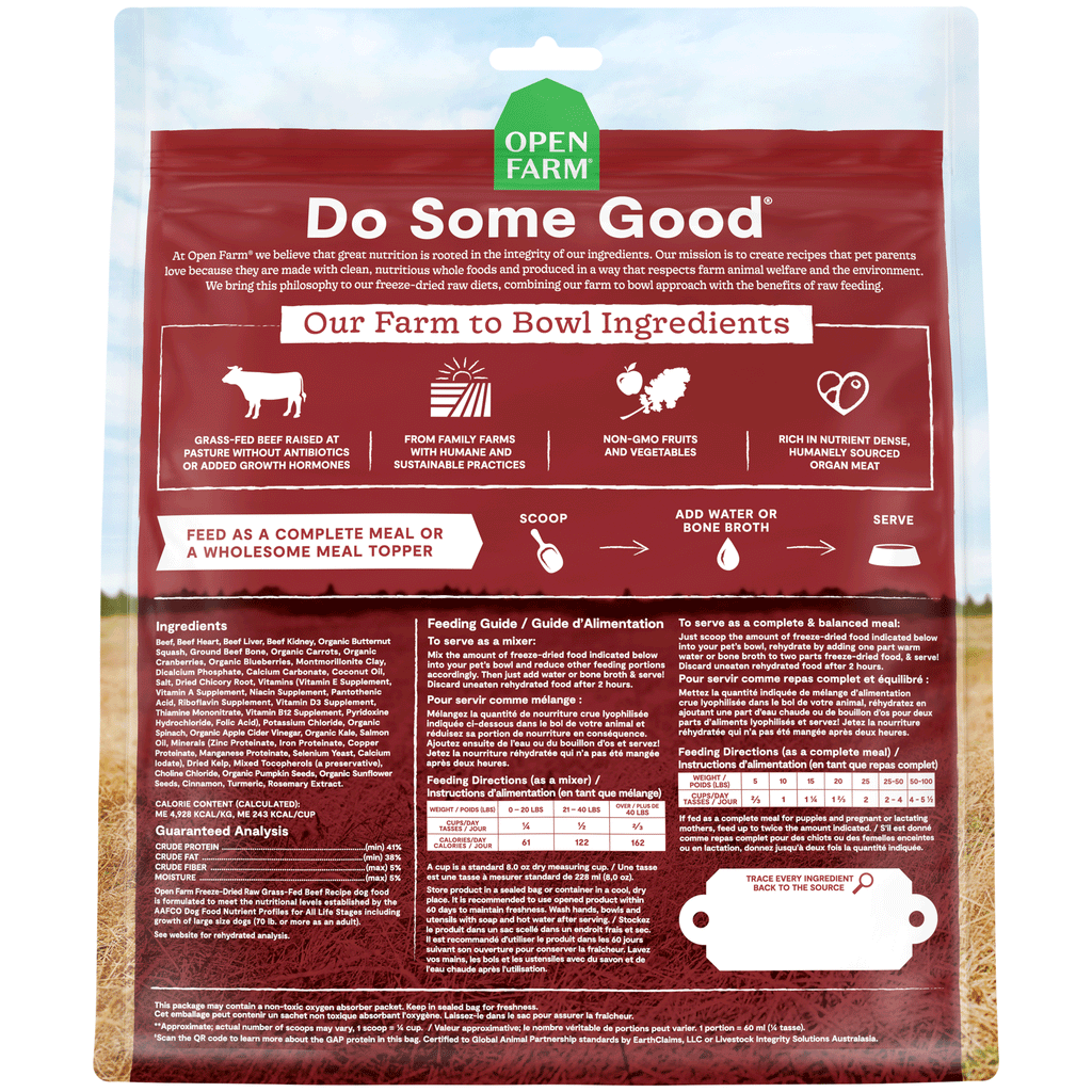 Open Farm Freeze Dried Morsels Dog Beef 22 oz HEALTHY SPOT