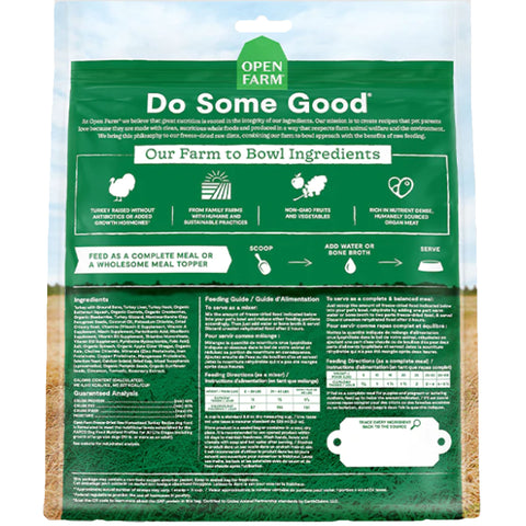 Open Farm Freeze-Dried Raw Homestead Turkey Dog Food  - 13.5oz | Back Image of Freeze-Dried Turkey Food