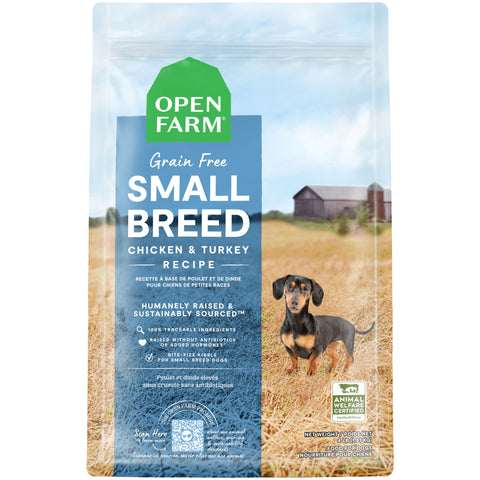Open Farm Small Breed Grain-Free Dog Chicken & Turkey 4lbs | Front Image of Small Breed Dog Food
