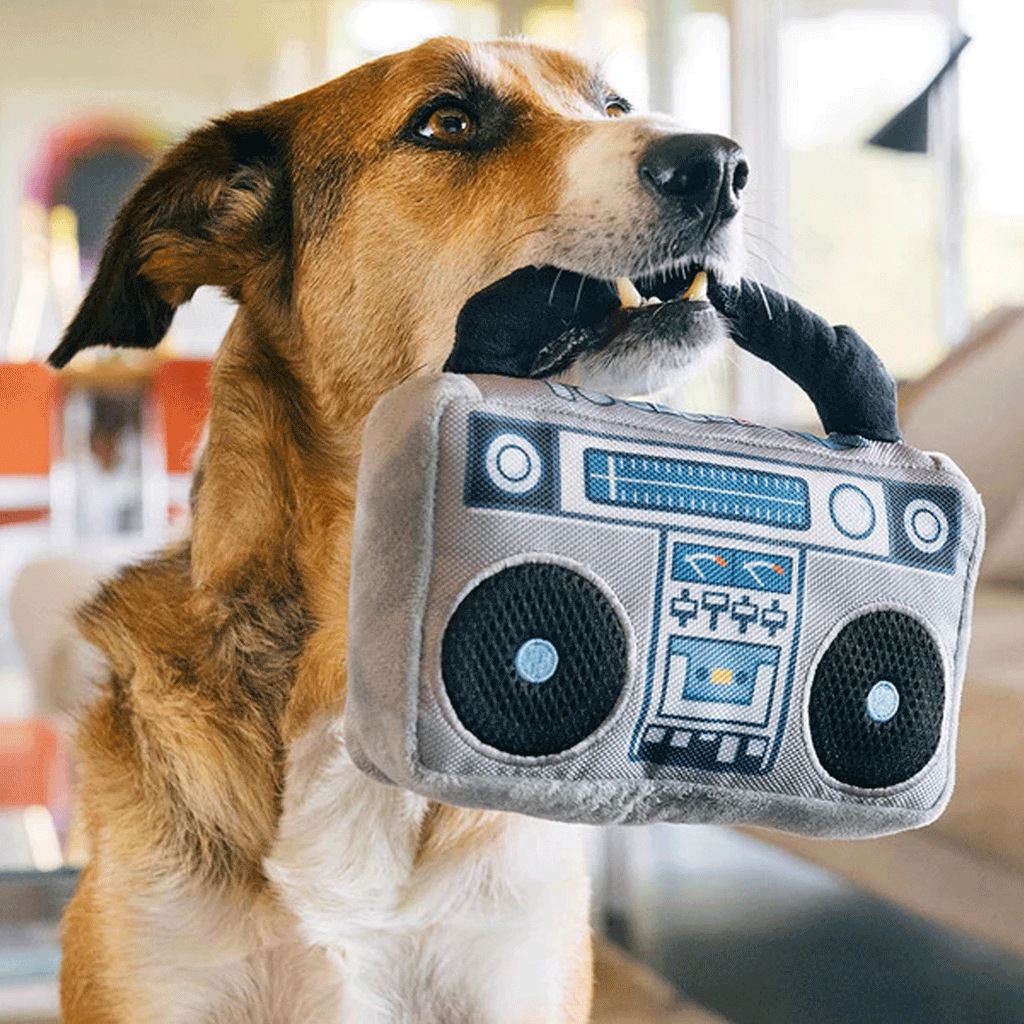 P.L.A.Y. Grey Boombox Dog Toy – HEALTHY SPOT
