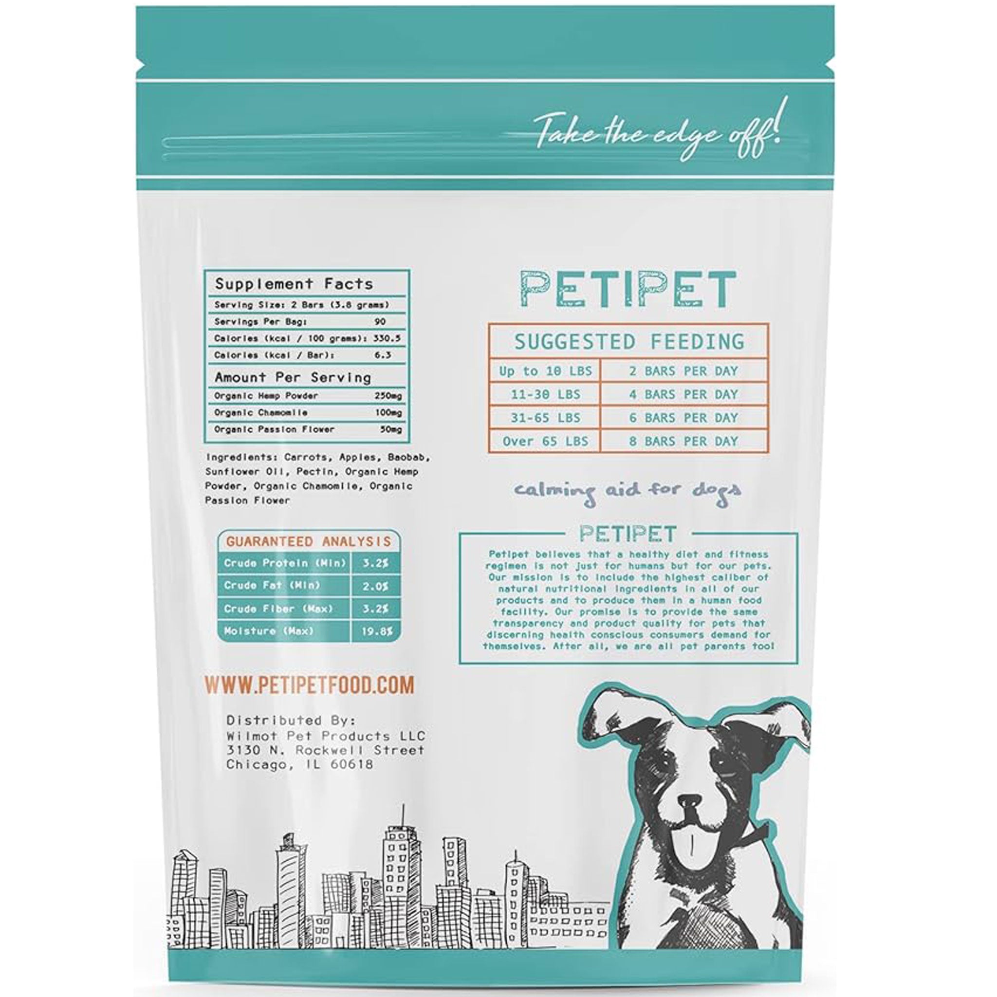 PETIPET Calming Bars with Hemp for Dogs 8 oz HEALTHY SPOT