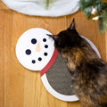 Pearhead Snowman Scratch Pad | Lifestyle Image of Cat with Snowman Scratch Pad