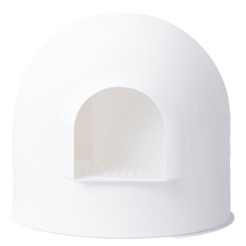 Pidan Igloo Litter Box - White | Front Image of a White Litter Box