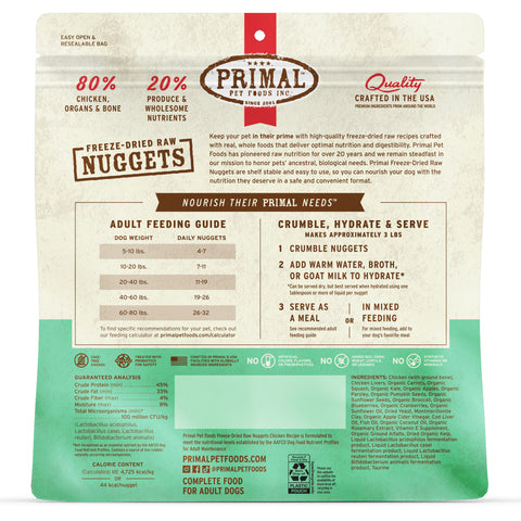 Back Image of Primal Chicken Freeze-Dried Food 14oz
