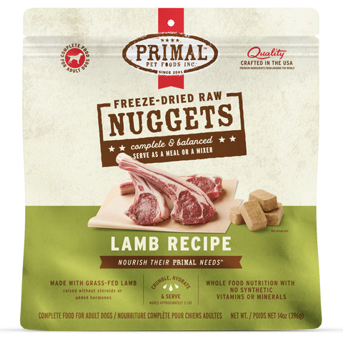 Front Image of Primal Freeze-Dried Lamb Dog Food 14oz