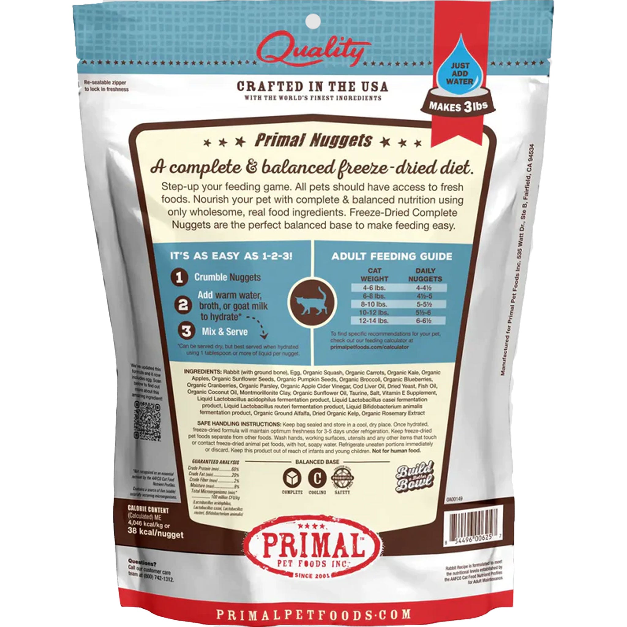 Primal Freeze Dried Rabbit Cat Food HEALTHY SPOT