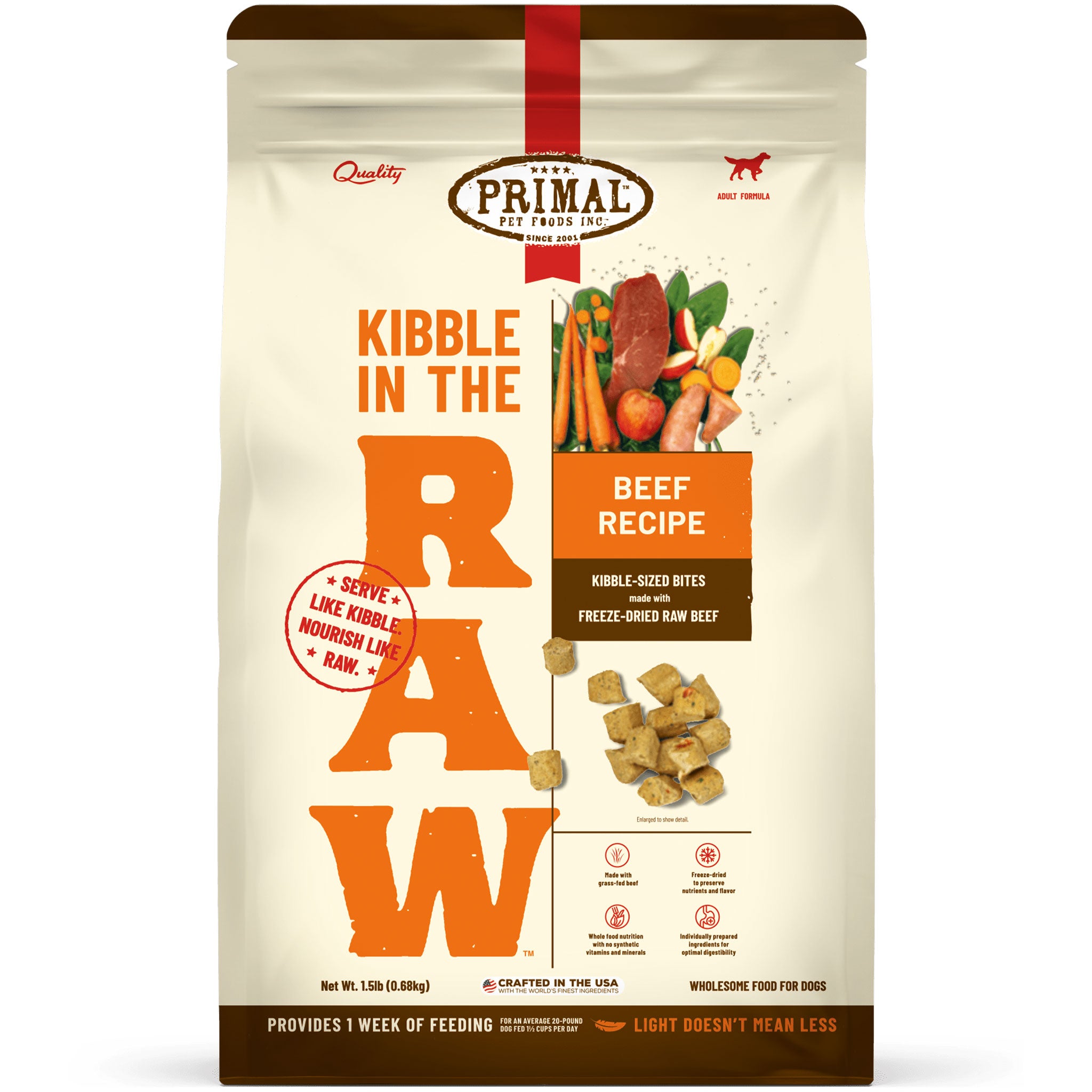Primal Kibble in the Raw Beef Dog Food HEALTHY SPOT
