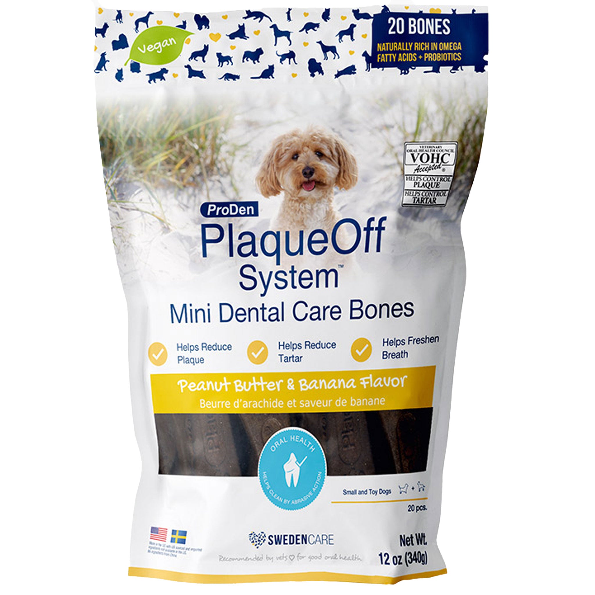 ProDen PlaqueOff System Mini Dental Chews Peanut Butter Banana Flavo HEALTHY SPOT
