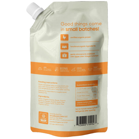 Small Batch Bone Broth Dog Chicken 16 oz | Back Image