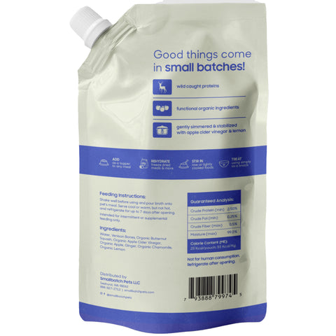 Small Batch Venison Bone Broth - 16 oz | Back Image