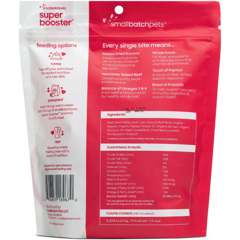 Smallbatch Super Boosters Dog Beef 7 oz | Back Image