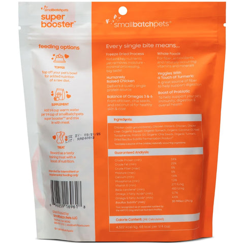 Smallbatch Super Boosters Dog Chicken 7 oz | Back Image